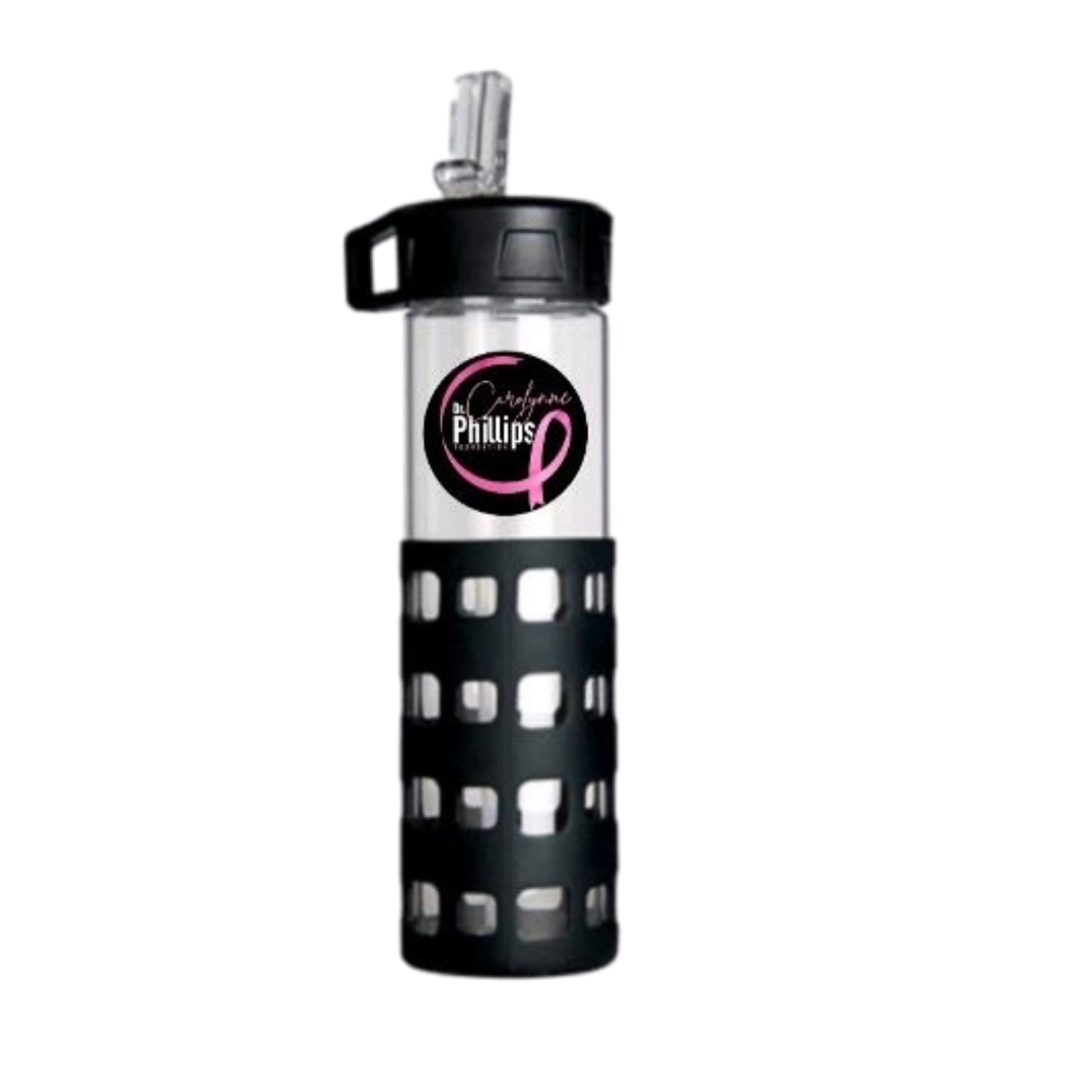 TDCPFoundation Sip-N-Go Glass Water Bottle